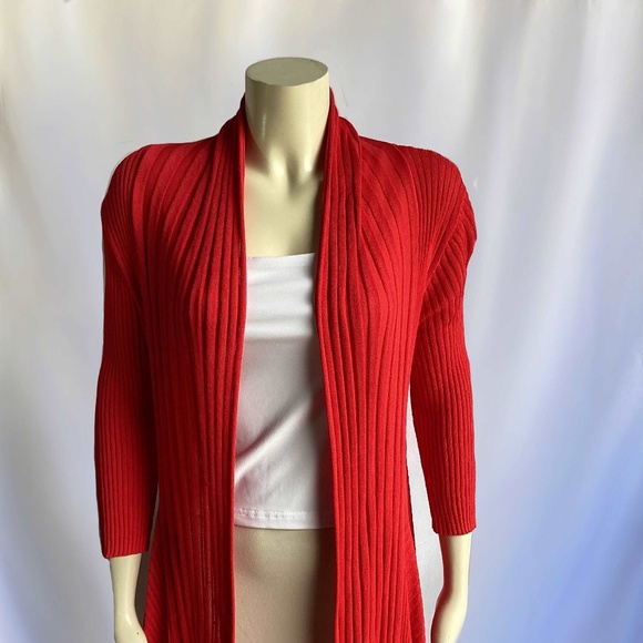 Artisan by Robin Sweaters - Robin Barre Poppy Red Long-Sleeved Cardigan